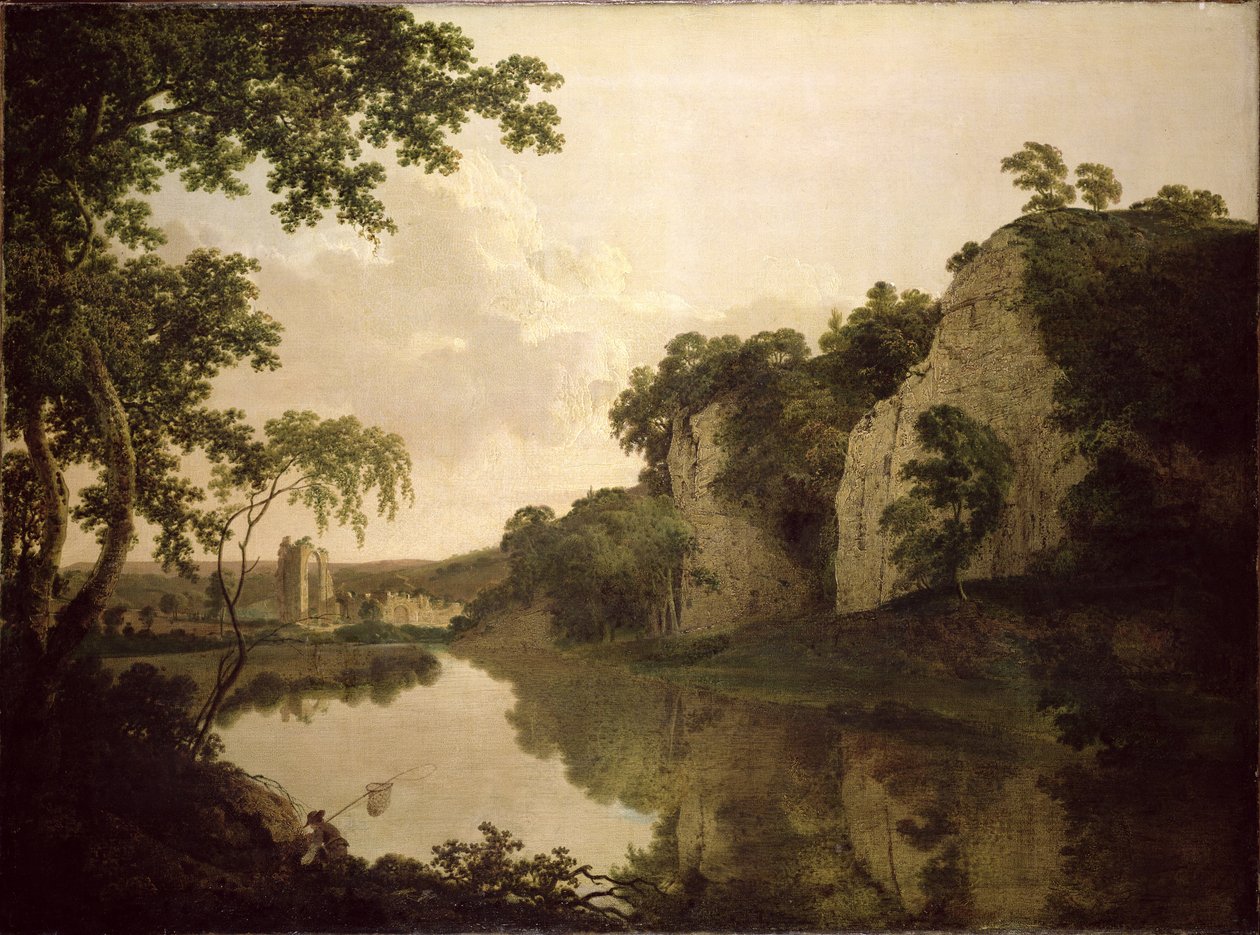 Krajobraz z Dale Abbey autorstwa Joseph Wright of Derby