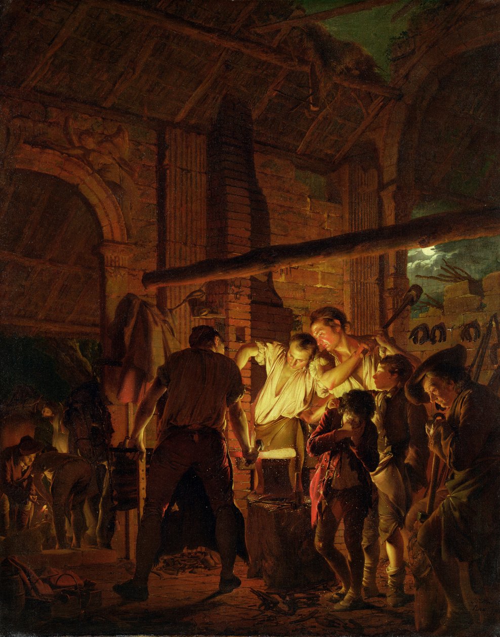 Sklep kowala autorstwa Joseph Wright of Derby