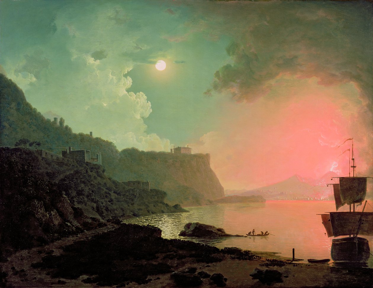 Wezuwiusz z Posillipo, ok.1788 autorstwa Joseph Wright of Derby
