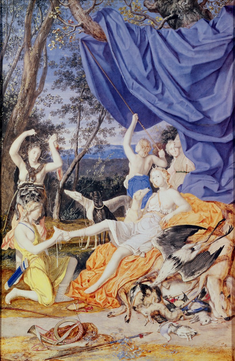 Francoise Louis de la Baume le Blanc (1644-1710) Mademoiselle de la Valliere, jako Diana autorstwa Joseph Werner