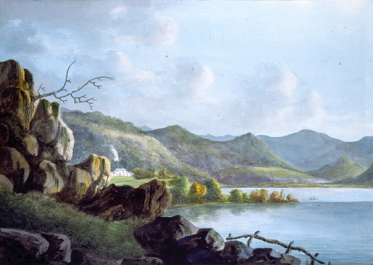 Barrow na Derwentwater, Cumbria (wc na papierze) autorstwa Joseph Wilkinson