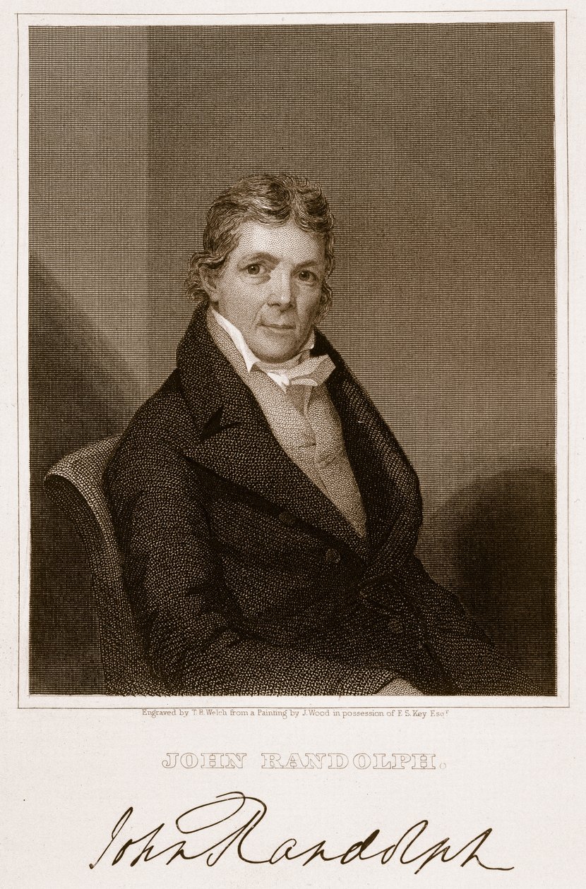 John Randolph (1773-1833) grawerowany przez Thomasa B. Welcha (1814-74) autorstwa Joseph Wood