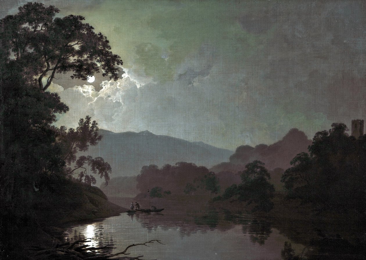 Śnieg przy świetle księżyca, 1792 autorstwa Joseph Wright of Derby