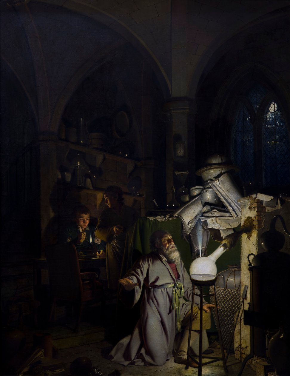 Alchemik w poszukiwaniu kamienia filozoficznego autorstwa Joseph Wright of Derby