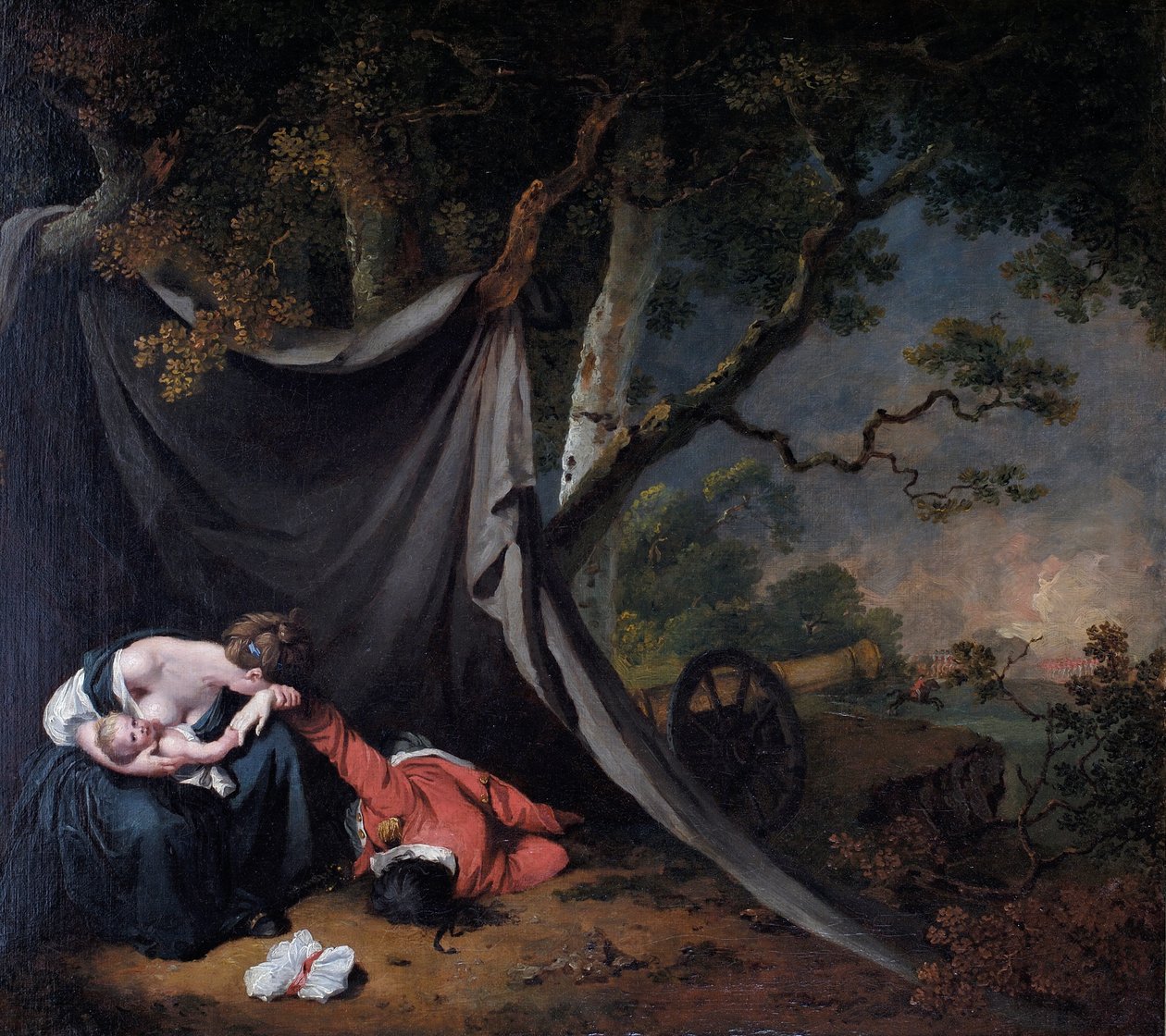 Martwy żołnierz, ok.1789 autorstwa Joseph Wright of Derby
