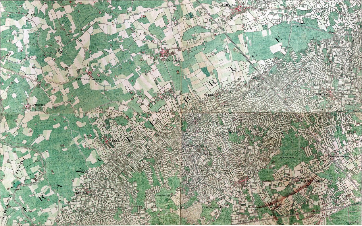 Mapa Ghistel - Gistel autorstwa Joseph de Ferraris
