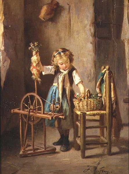 Na kołowrotku autorstwa Joseph Athanase Aufray
