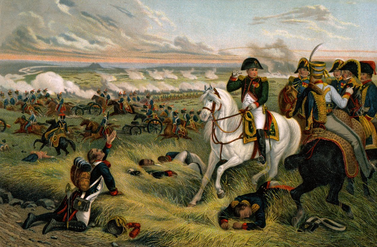 Historia. Francja. Cesarstwo Francuskie Ist. Napoleon Ist w bitwie pod Wagram autorstwa Joseph Louis Hippolyte (after) Bellange