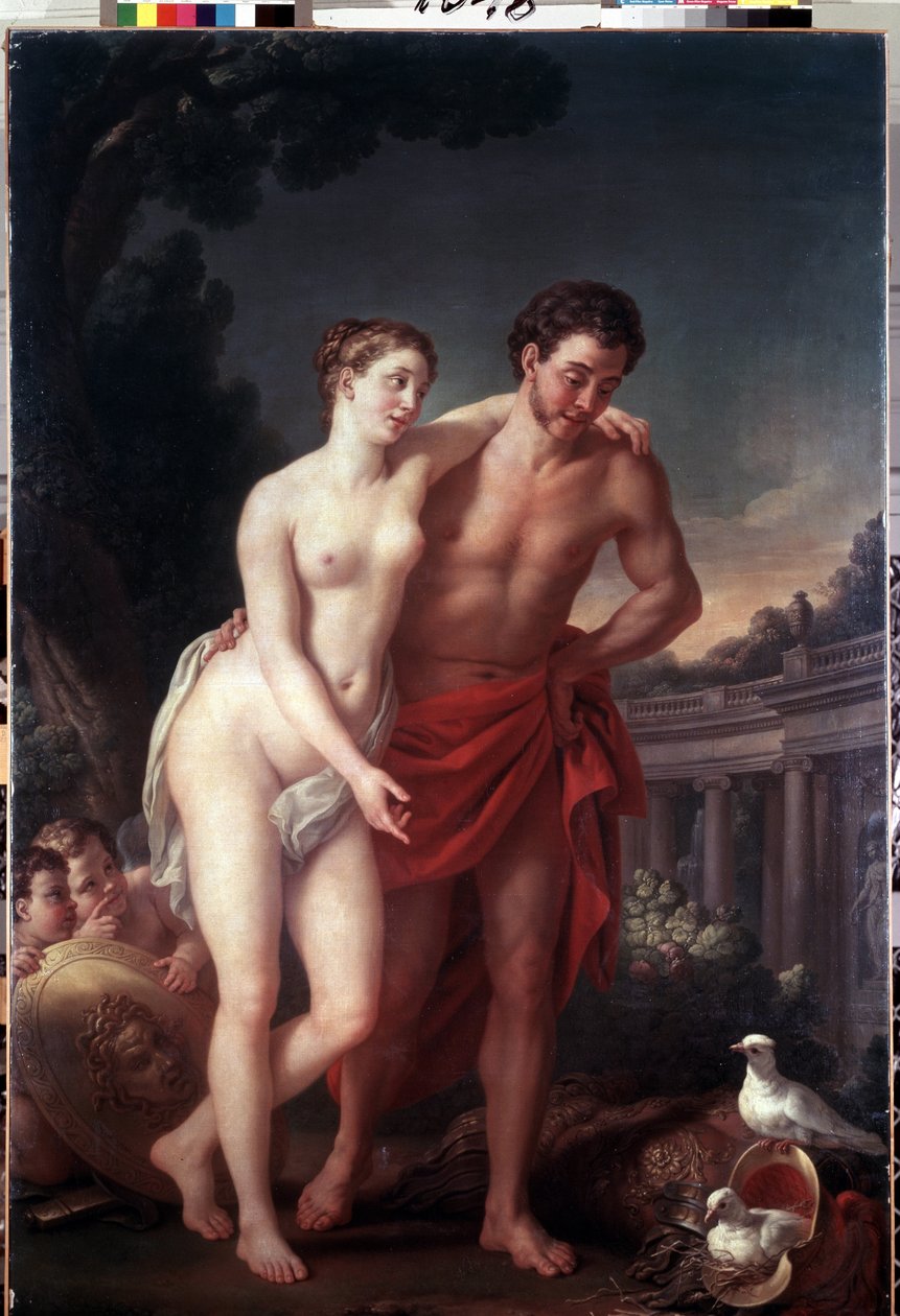 Wenus i Mars (Wenus i Mars). Obraz Josepha Marie Viena (1716-1809). Olej na płótnie, 225 x 151 cm autorstwa Joseph Marie the Elder Vien