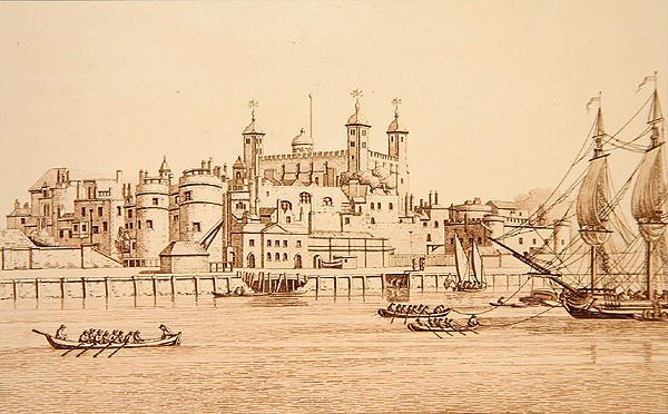 Widok południowy na Tower of London, grawerowany przez J.C. Stadlera (fl.1780-1812) autorstwa Joseph (after) Farington