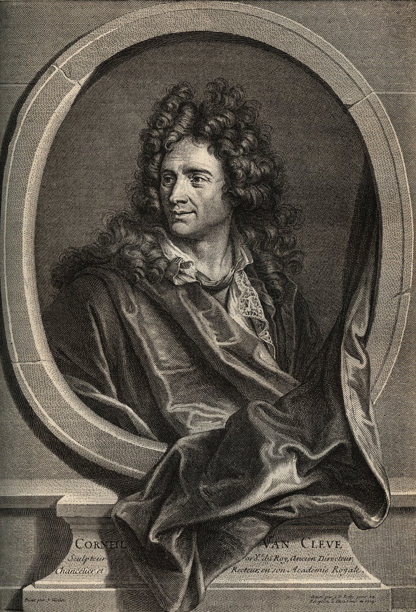 Portret francuskiego rzeźbiarza Corneille Van Cleve (1645-1732) grawerowany przez Poilly po obrazie Josepha Viviena autorstwa Joseph (after) Vivien