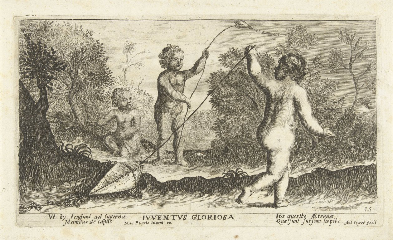 Dzieci latające latawce Iuventus gloriosa (tytuł na obiekcie) autorstwa Joseph Antoine Cochet