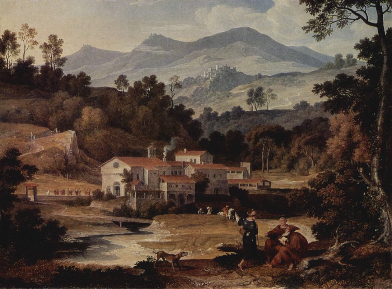 Klasztor San Francesco im Sabinergebirge bei Rom Klasztor San Francesco di Civitella w Górach Sabińskich autorstwa Joseph Anton Koch