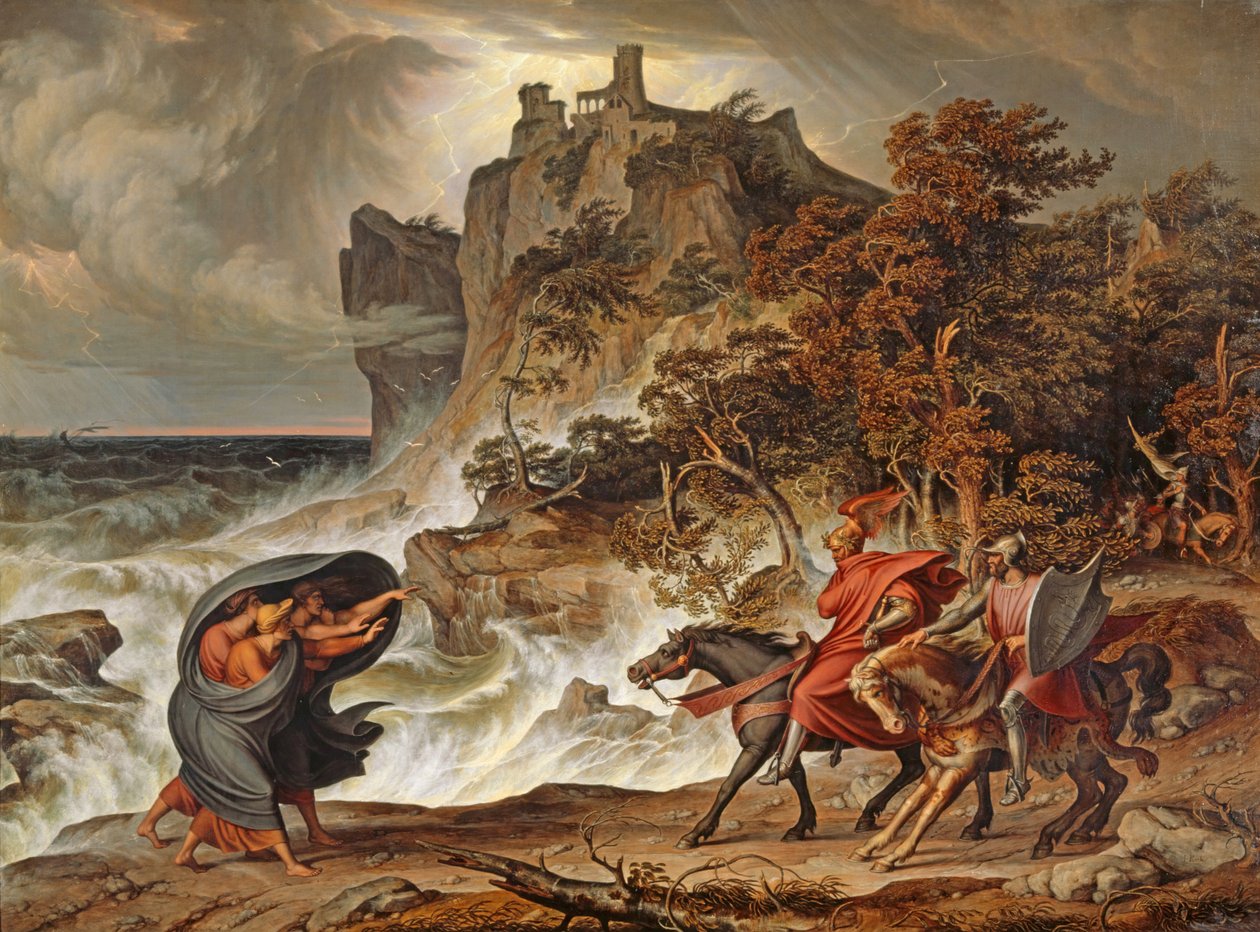 Makbet i czarownice, 1829-30 autorstwa Joseph Anton Koch