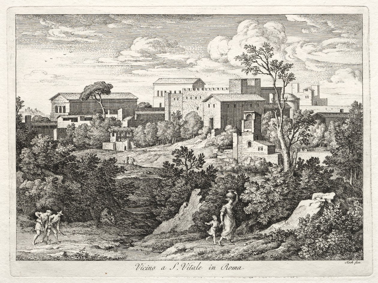 Widok na San Vitale, Rzym autorstwa Joseph Anton Koch