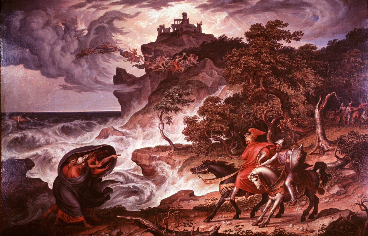Makbet i czarownice, 1835 autorstwa Joseph Anton Kock