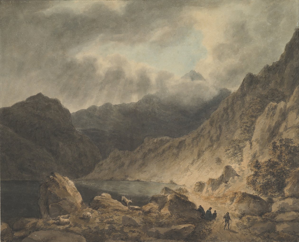 Burza nad jeziorem, 1800-1811. autorstwa Joseph Barber.