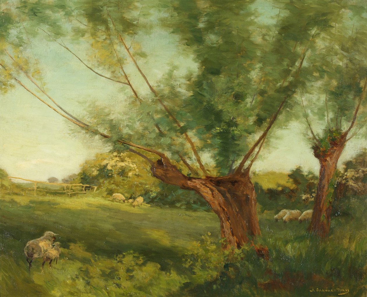 Bibury, Cotswold Hills (olej na płótnie) autorstwa Joseph Barnard Davis