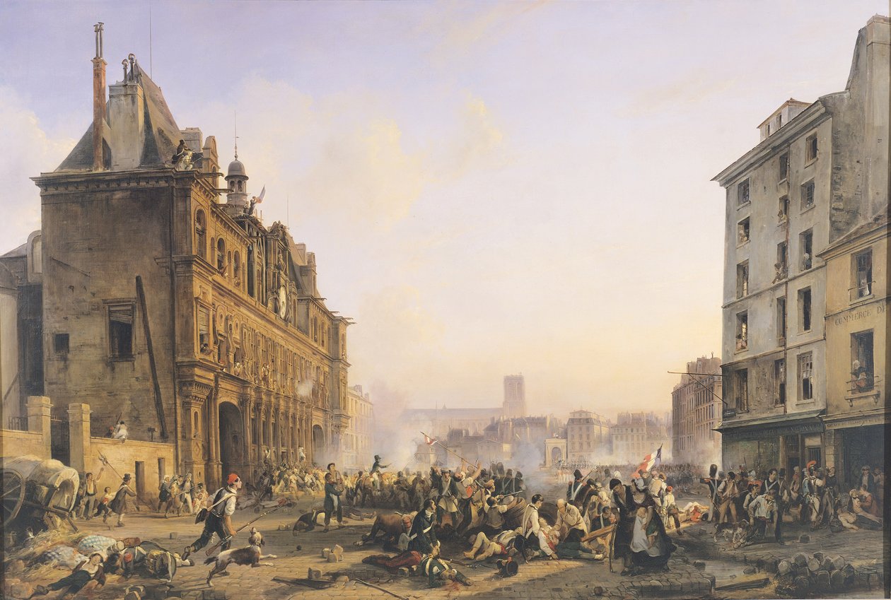 Atak na Hotel de Ville, 28 lipca 1830 r. autorstwa Joseph Beaume