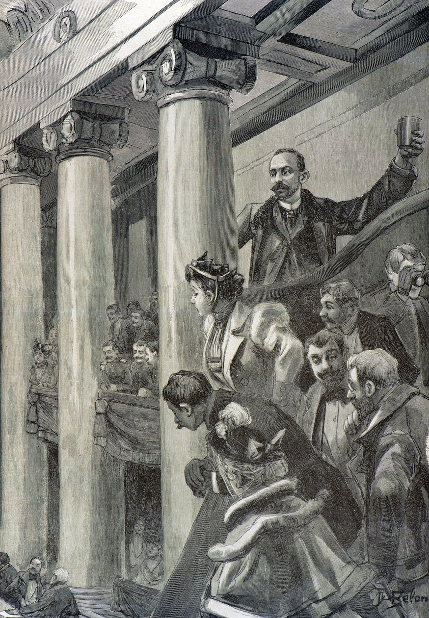 Anarchista Auguste Vaillant rzuca bombę autorstwa Joseph Belon