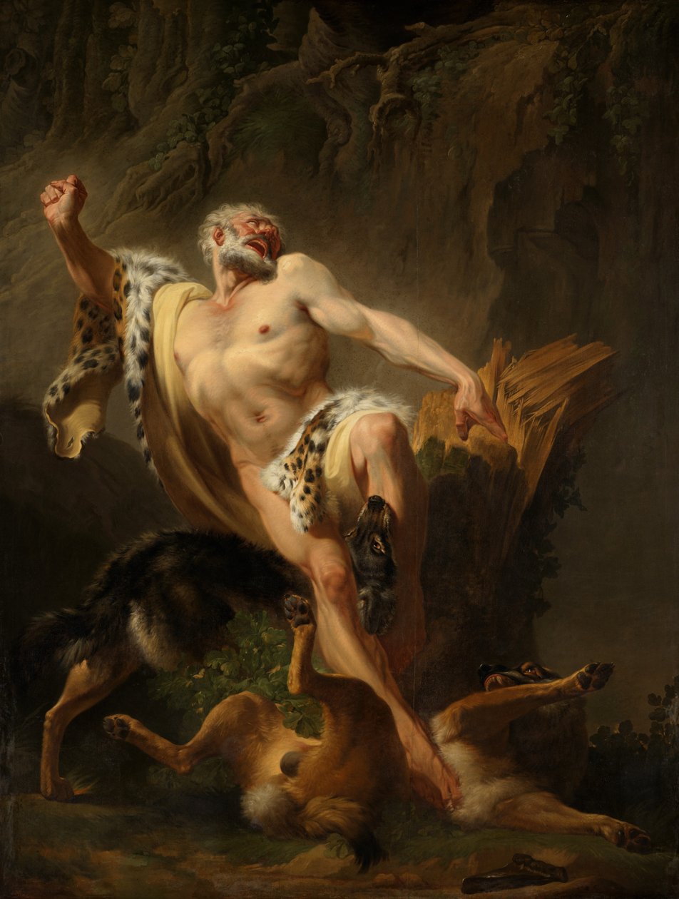 Milo z Croton (olej na płótnie) autorstwa Joseph Benoît Suvée