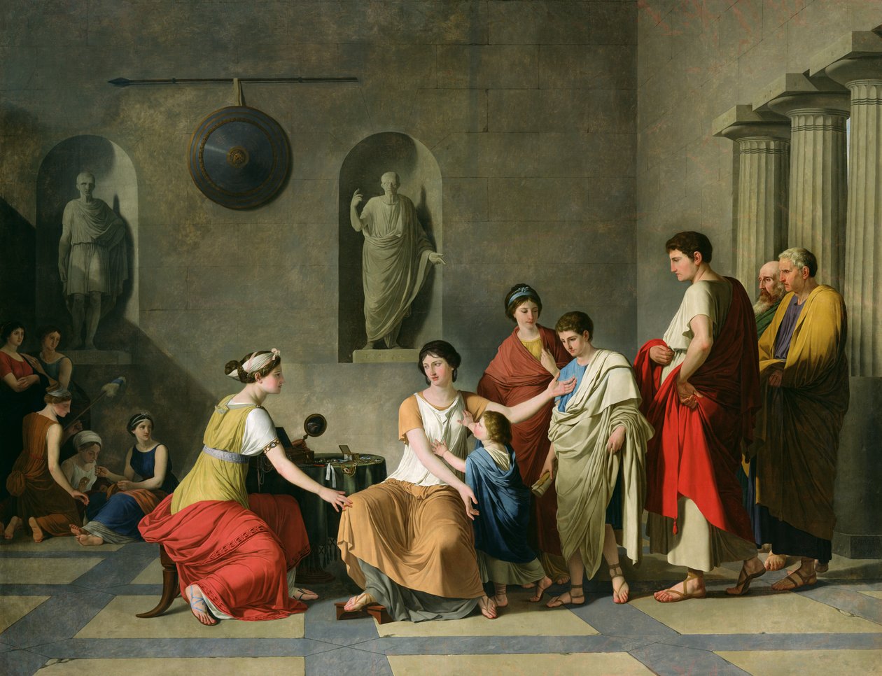 Matka Gracchi, ok. 1780 (olej na płótnie) autorstwa Joseph Benoît Suvée