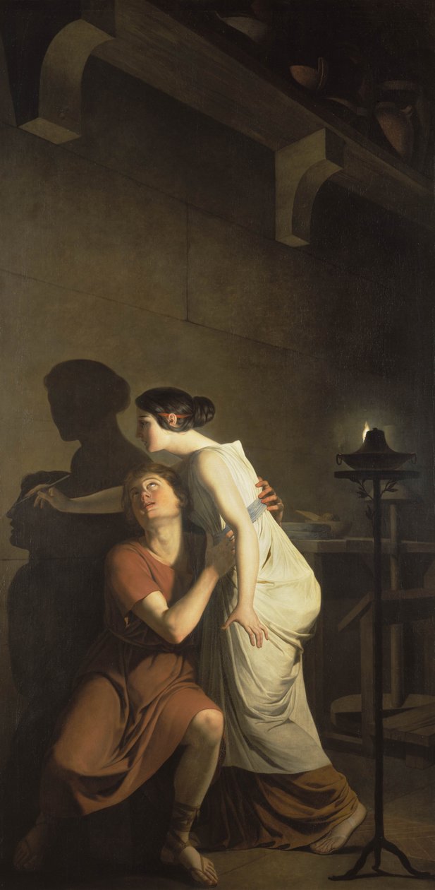 Dybutady, czyli pochodzenie rysunku, 1791 autorstwa Joseph Benoît Suvée