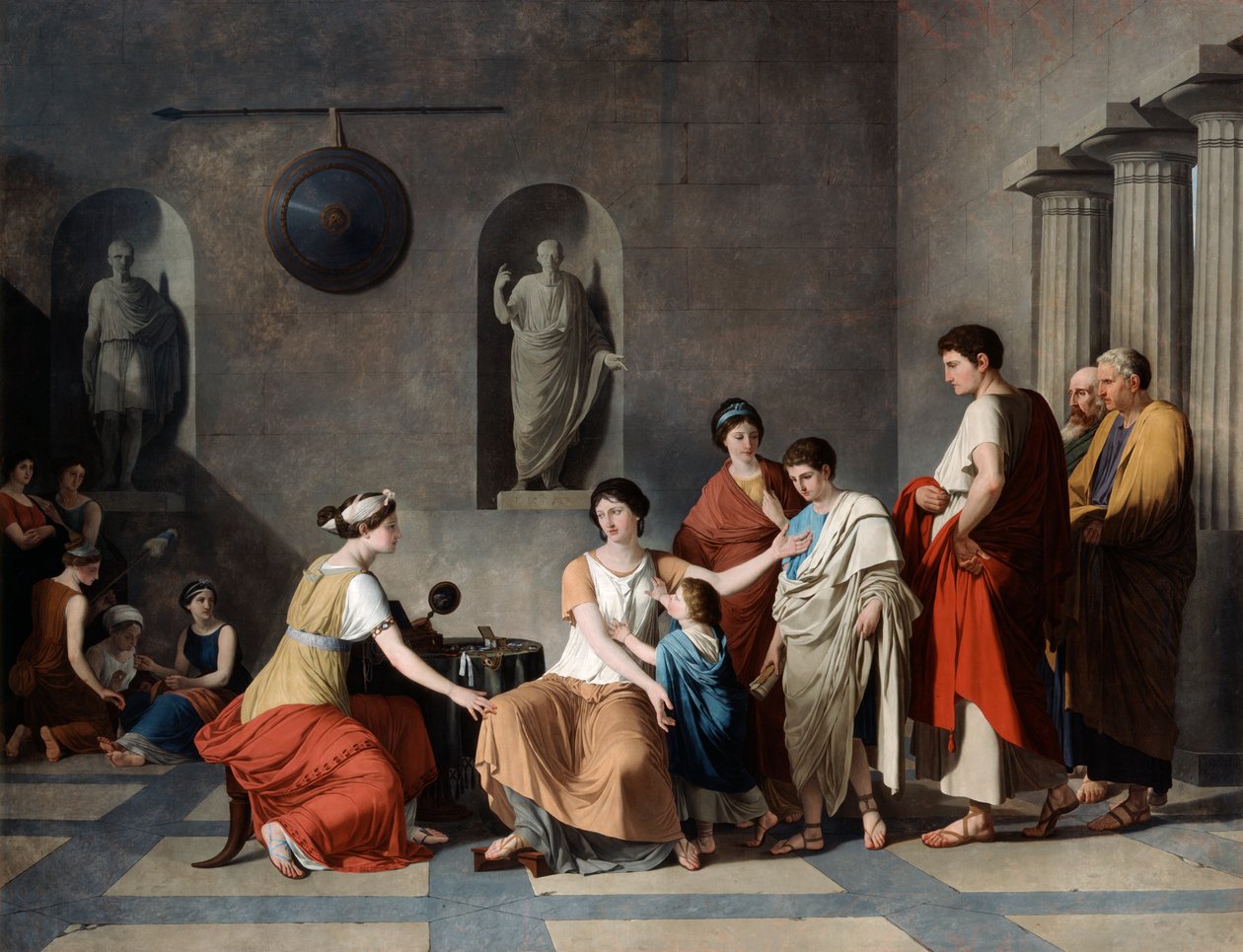 Matka Gracchi, c1780 autorstwa Joseph Benoît Suvée