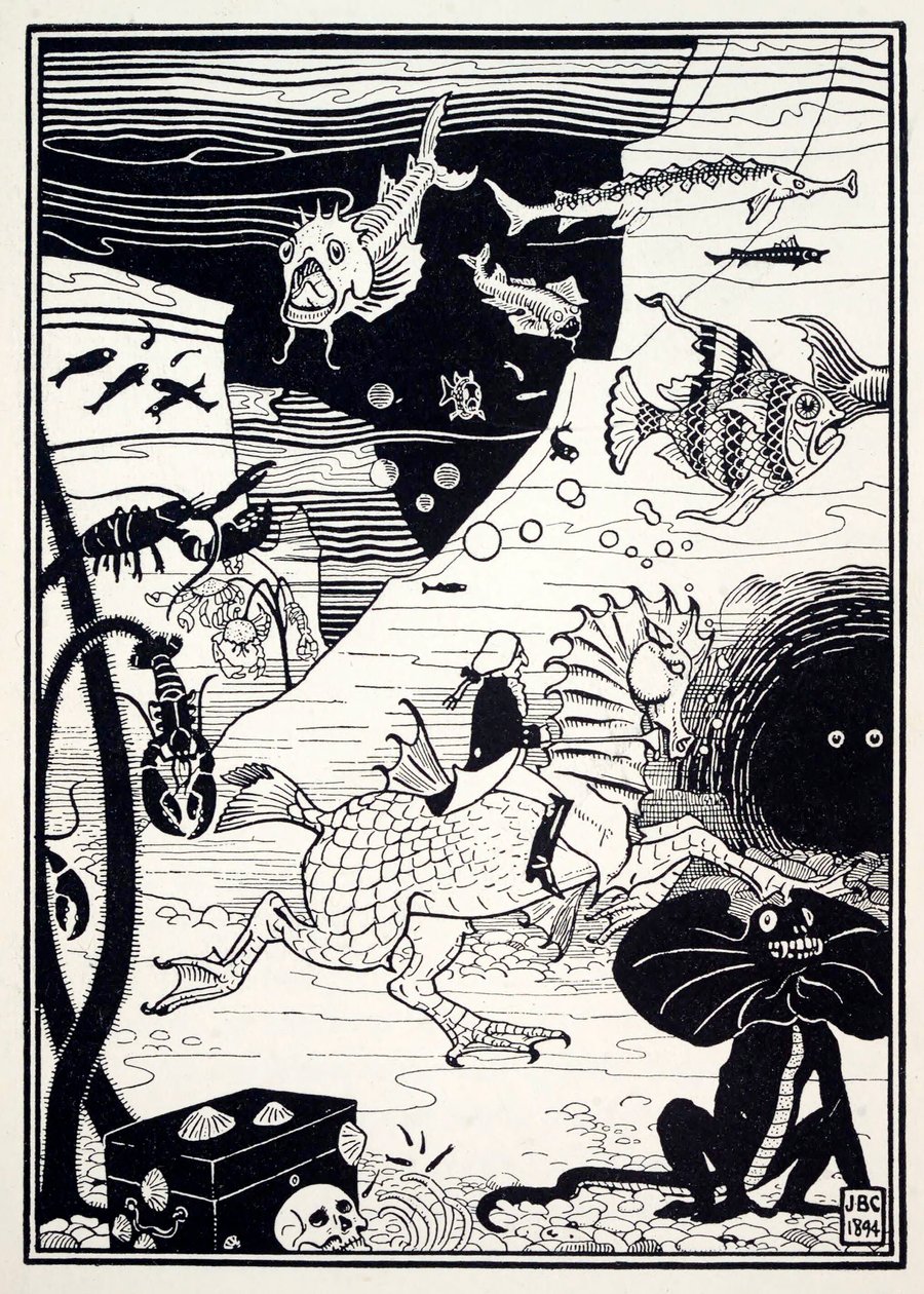 Istniała wielka różnorodność wysokich, szlachetnych drzew, obciążonych owocami morskimi, takimi jak homary…, 1895. autorstwa Joseph Benwell Clark