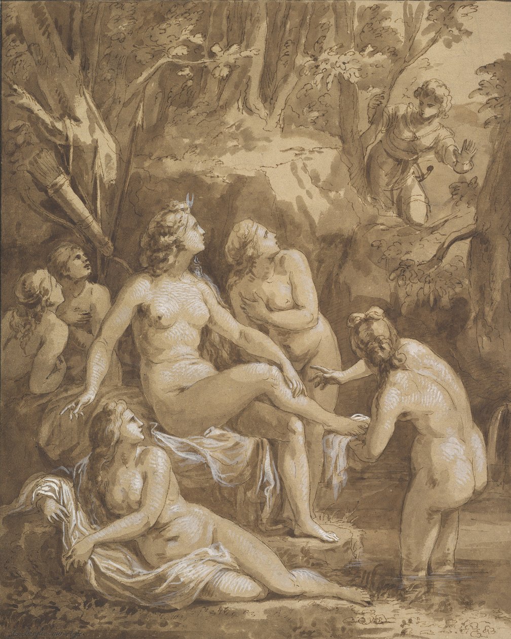 Diana i Akteon, koniec XVIII – początek XIX wieku. autorstwa Joseph Bergler