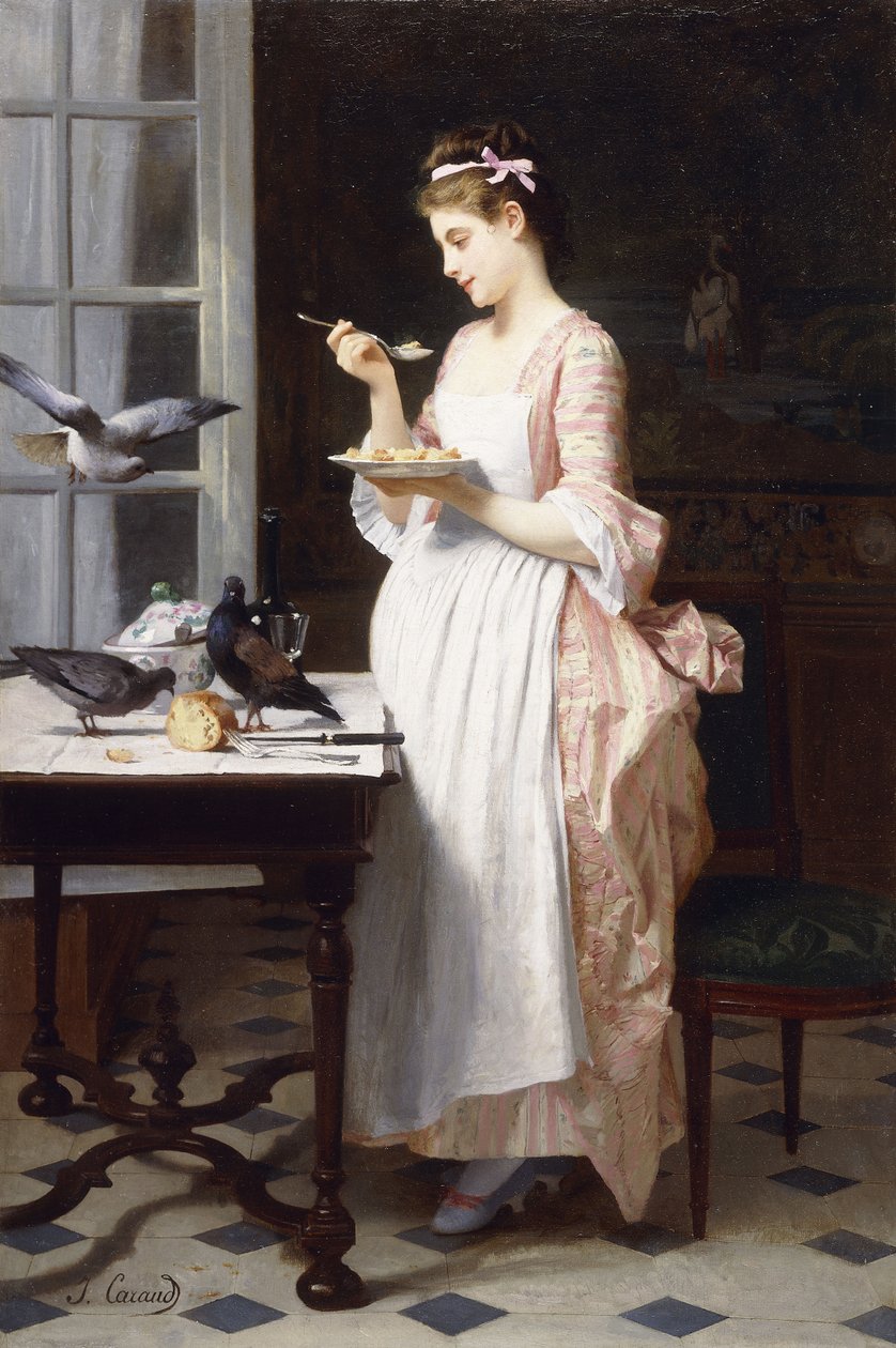 Karmienie gołębi, autorstwa Joseph Caraud