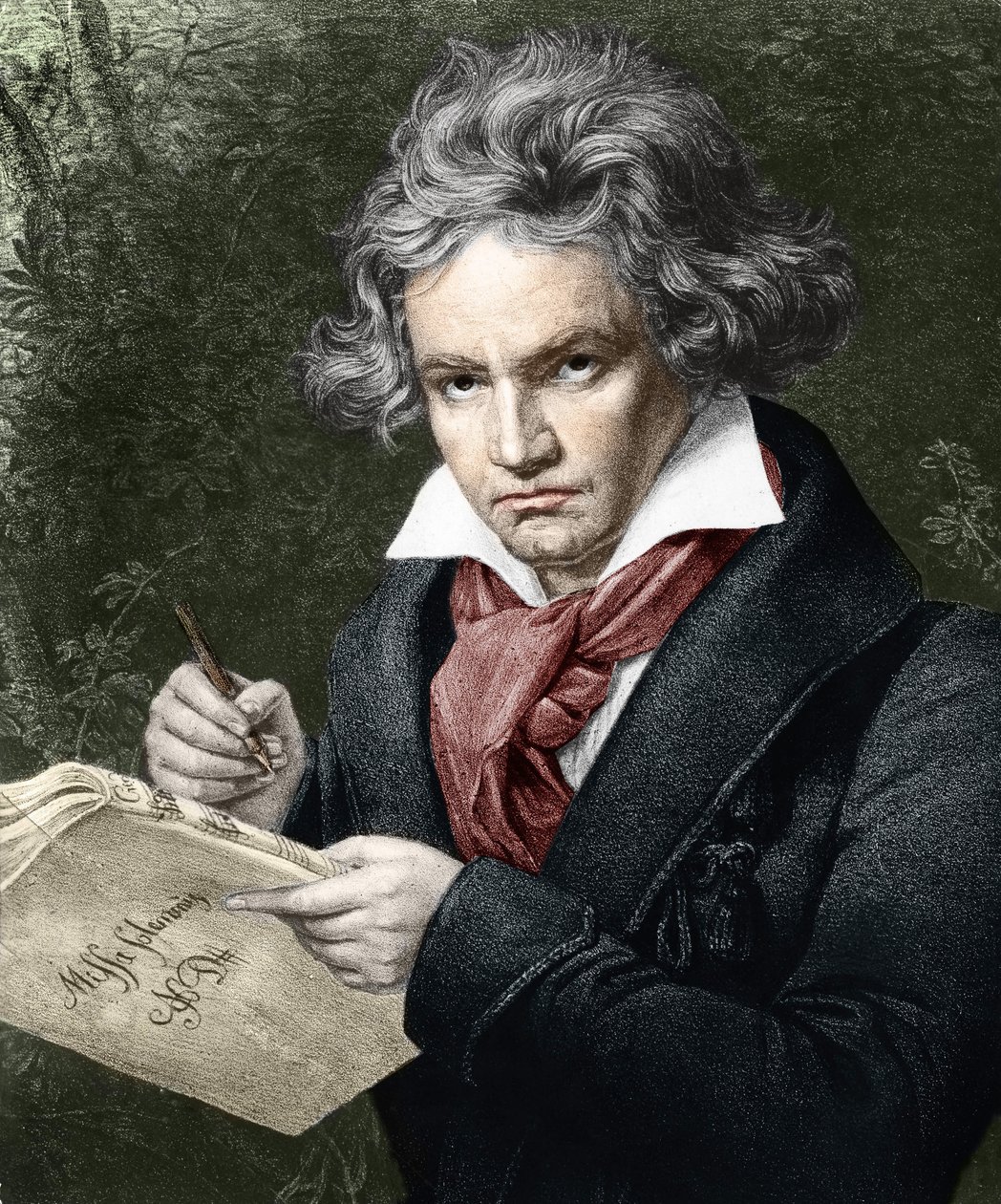 Ludwig van Beethoven (1770-1827), komponując la Missa solemnis według Karola Josepha Stielera (1781-1858) autorstwa Joseph Carl (after) Stieler