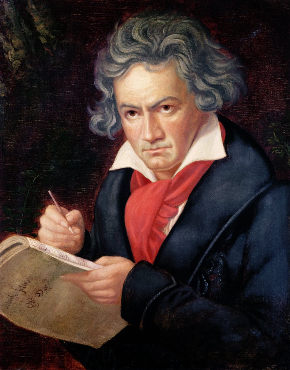 Ludwig van Beethoven (1770-1827) komponuje "Missa Solemnis". autorstwa Joseph Carl Stieler