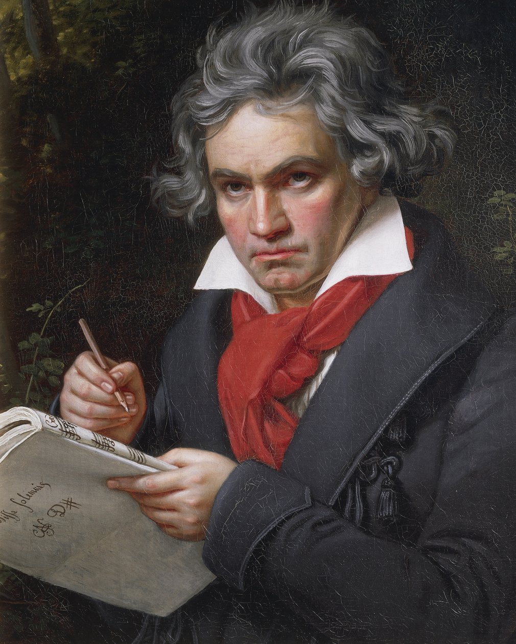 Portret Ludwiga van Beethovena (1770-1827), niemieckiego kompozytora i pianisty, komponującego Missa Solemnis autorstwa Joseph Carl Stieler
