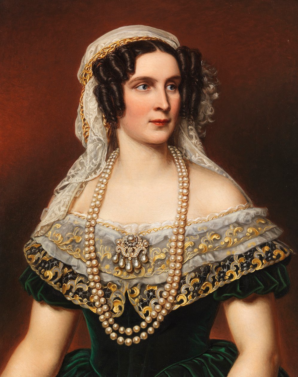 Portret królowej Teresy Bawarskiej 1792-1854, 1855. autorstwa Joseph Carl Stieler