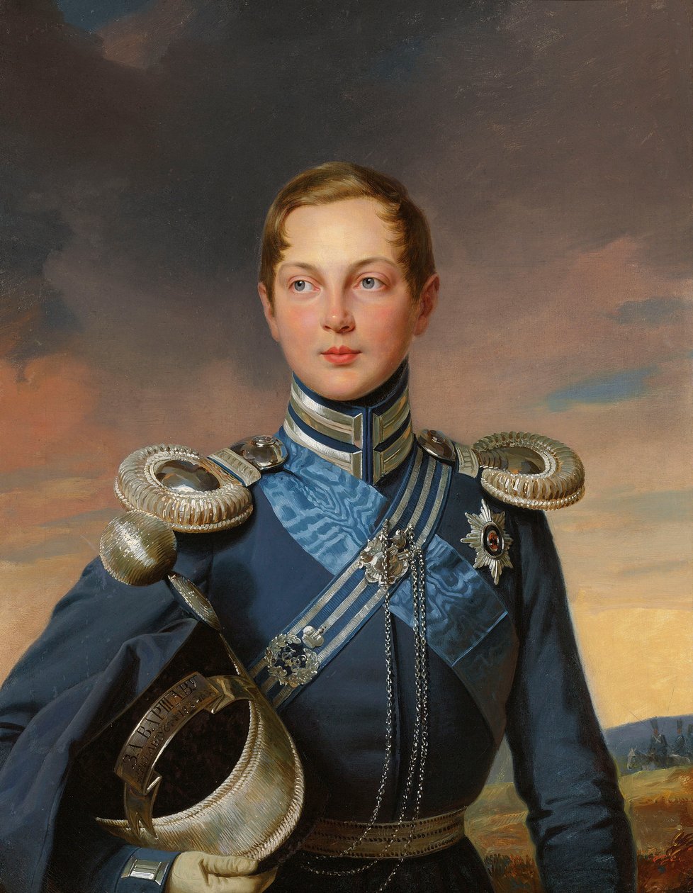Portret carewicza Aleksandra Nikołajewicza Rosji 1818-1881. autorstwa Joseph Carl Stieler