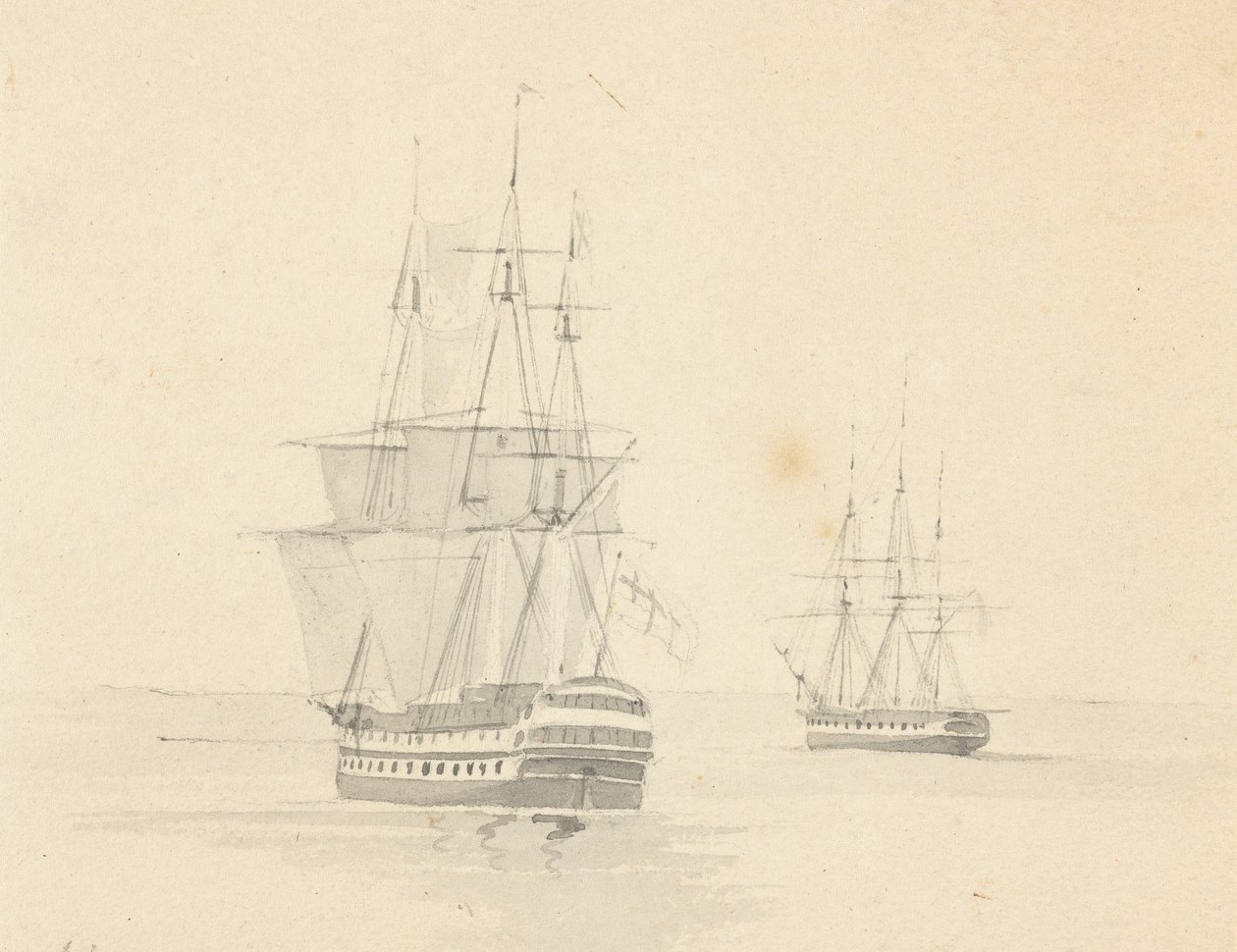 Fregata i korweta, rufowy dziób autorstwa Joseph Cartwright