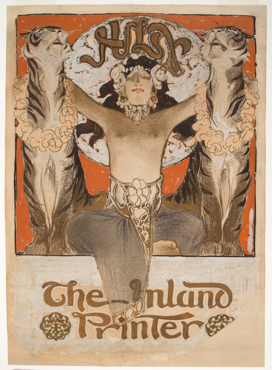 Ilustracja na okładkę „The Inland Printer” (pióro i atrament, grafitowo-biały gwasz na papierze) autorstwa Joseph Christian Leyendecker