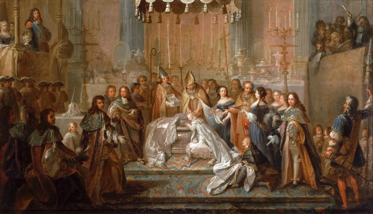 Chrzest Ludwika Delfina, syna Ludwika XIV, celebrowany w Saint-Germain-en-Laye, 24 marca, autorstwa Joseph Christophe