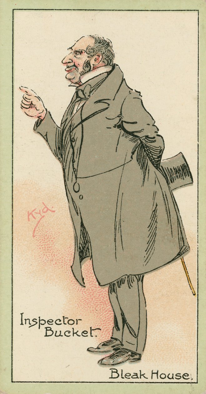 Inspektor Bucket, Bleak House (kolorowa litografia) autorstwa Joseph Clayton (1856-1937) (after) Clarke