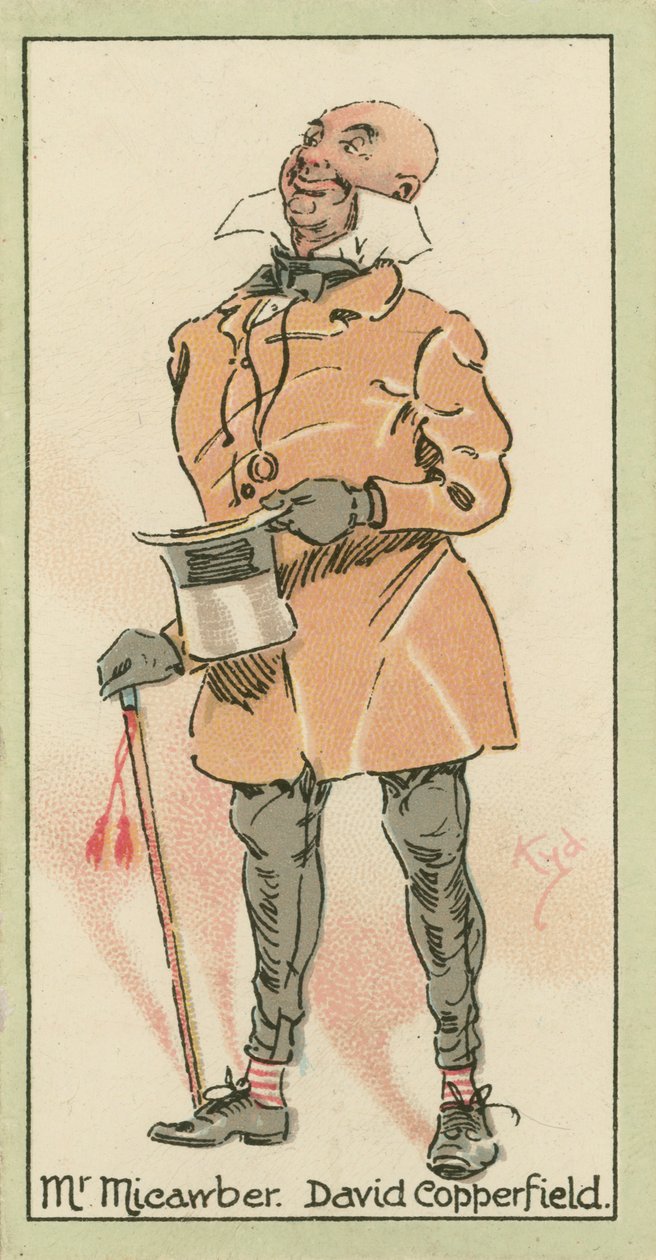 Pan Micawber, David Copperfield (kolorowa litografia) autorstwa Joseph Clayton (1856-1937) (after) Clarke