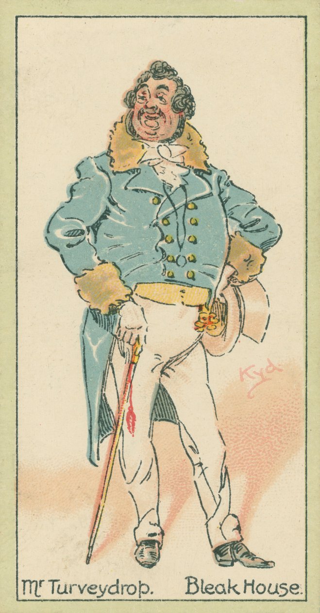 Pan Turveydrop, Bleak House (kolorowa litografia) autorstwa Joseph Clayton (1856-1937) (after) Clarke
