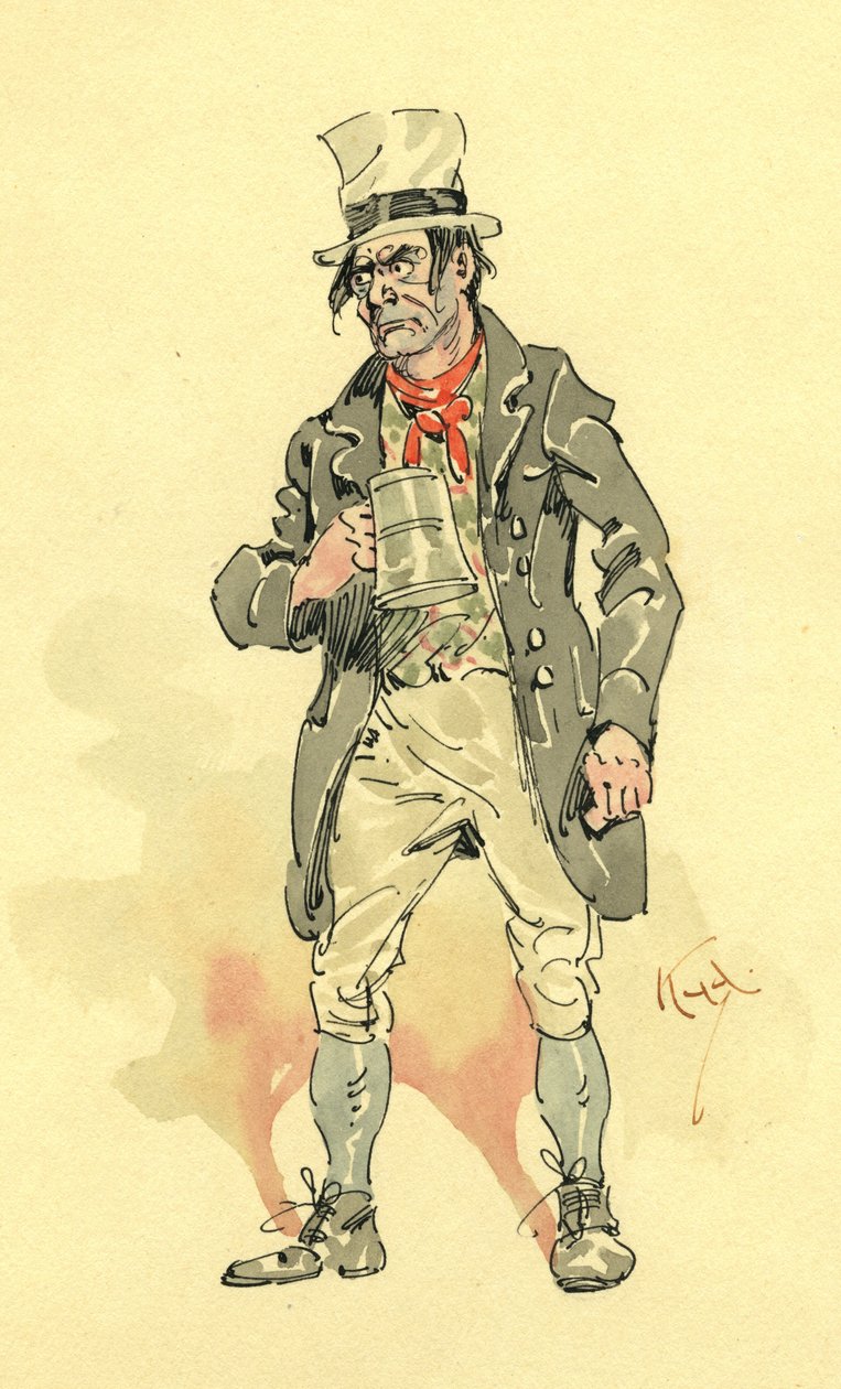 Bill Sikes (atrament i toaleta na papierze) autorstwa Joseph Clayton Clarke