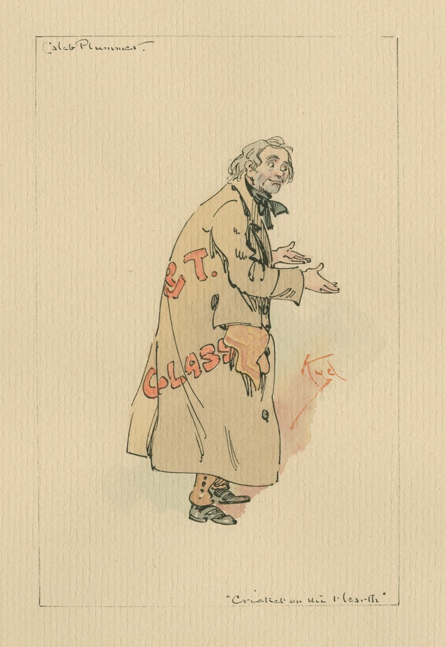 Caleb Plummer - Świerszcz na kominku, ok. 1920 (pióro i tusz, wc na papierze) autorstwa Joseph Clayton Clarke