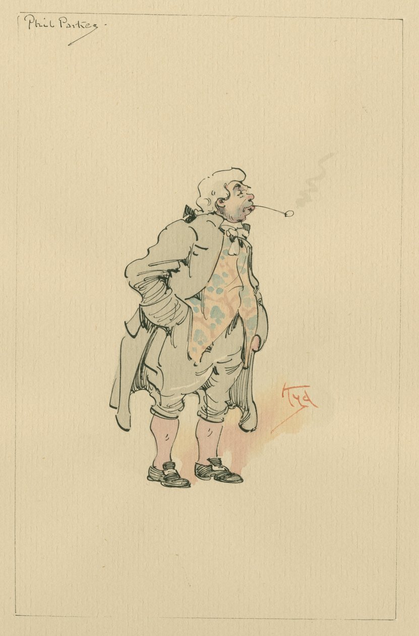 Phil Parkes, ok. 1920 (pióro i atrament z toaletą na papierze) autorstwa Joseph Clayton Clarke