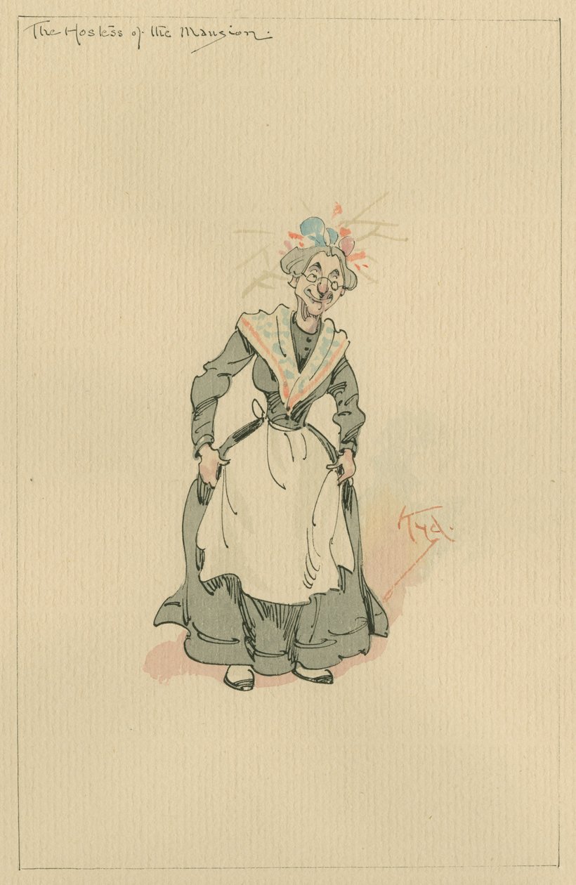 Gospodyni dworu, ok. 1920 (pióro i tusz z wc na papierze) autorstwa Joseph Clayton Clarke