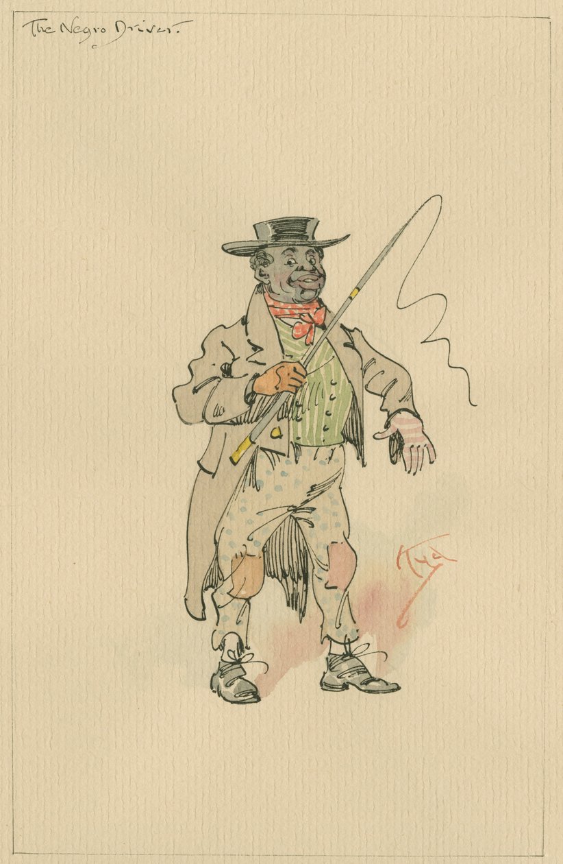 Czarny kierowca, ok. 1920 r. (pióro i atrament z toaletą na papierze) autorstwa Joseph Clayton Clarke