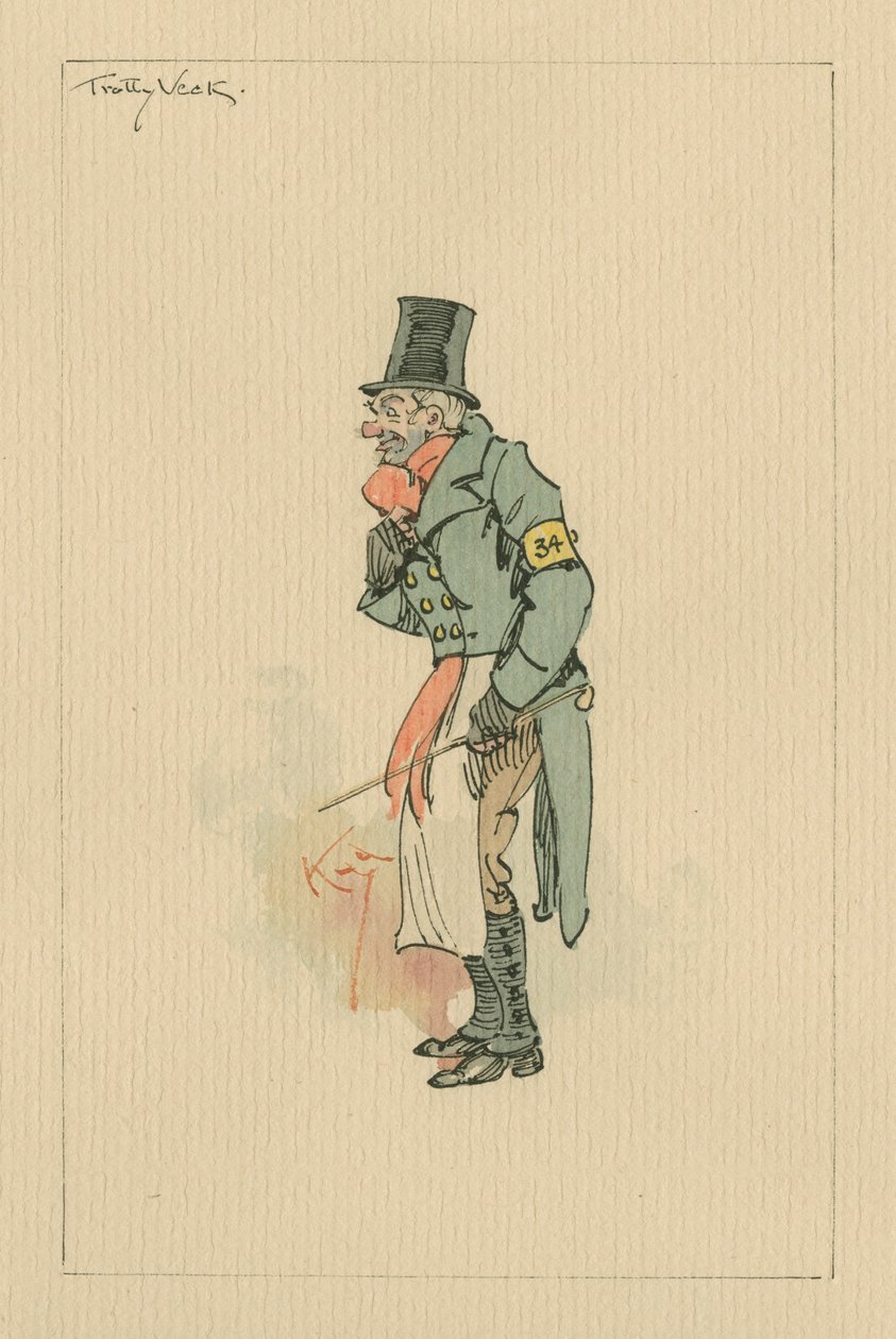 Trotty Veck - The Chimes, ok. 1920 (pióro i atrament z toaletą na papierze) autorstwa Joseph Clayton Clarke