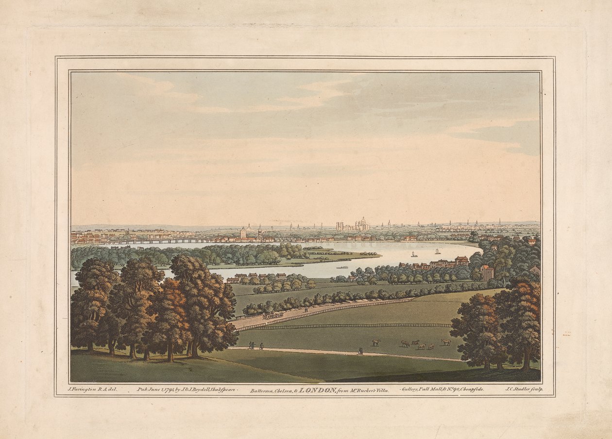 Battersea, Chelsea i Londyn z willi pana Ruckera autorstwa Joseph Constantine Stadler