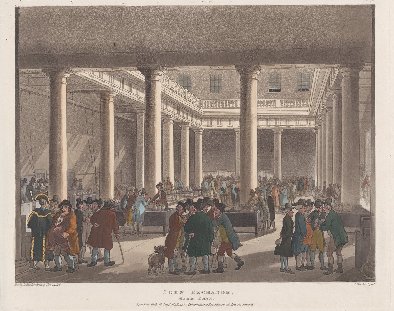 Giełda kukurydzy, Mark Lane, 1 września 1808 r., 1 września 1808 r. autorstwa Joseph Constantine Stadler